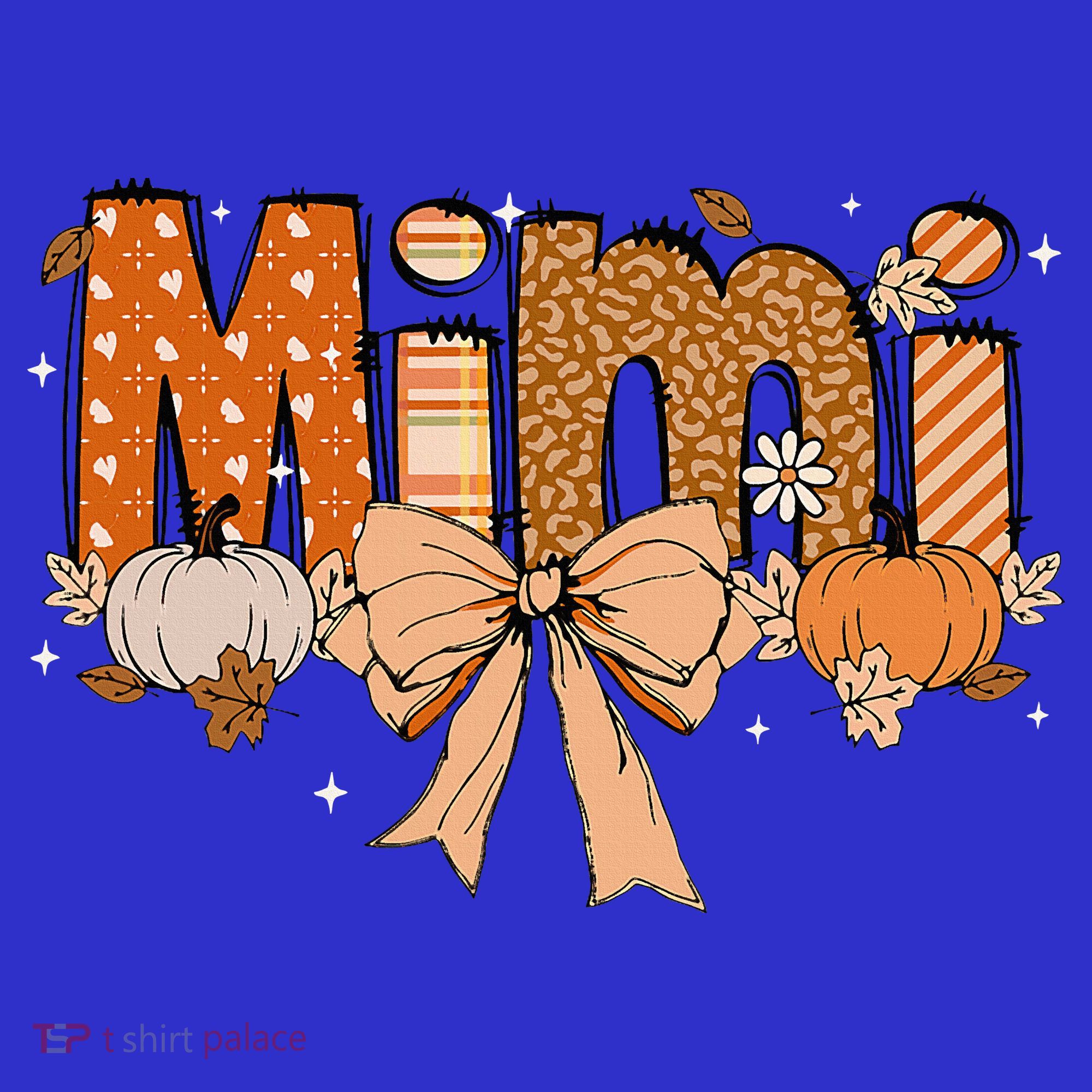 Mimi Pumpkin Fall Coquette Bow Thanksgiving Mom Button