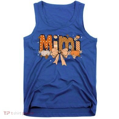 Mimi Pumpkin Fall Coquette Bow Thanksgiving Mom Tank Top