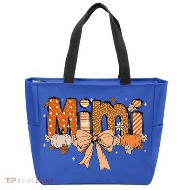 Mimi Pumpkin Fall Coquette Bow Thanksgiving Mom Tote Bag