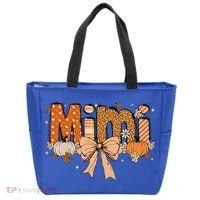 Mimi Pumpkin Fall Coquette Bow Thanksgiving Mom Tote Bag thumb 0