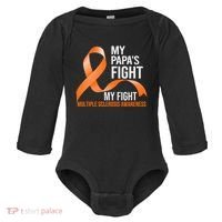 My Papa's Fight My Fight Multiple Sclerosis Ms Warrior Cute Gift Baby Long Sleeve Bodysuit thumb 0