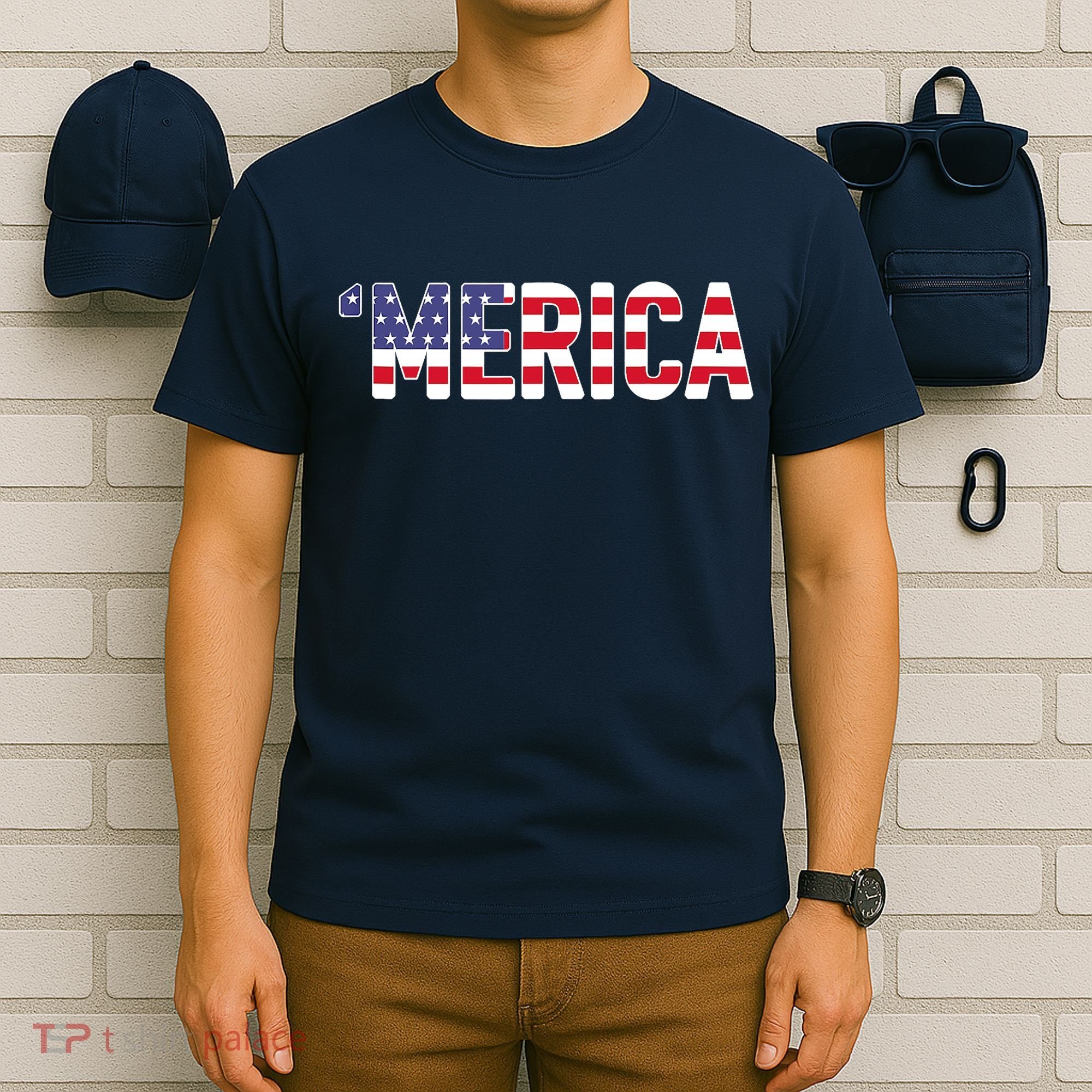 'Merica Patriotic Flag USA United States America Novelty T-Shirt