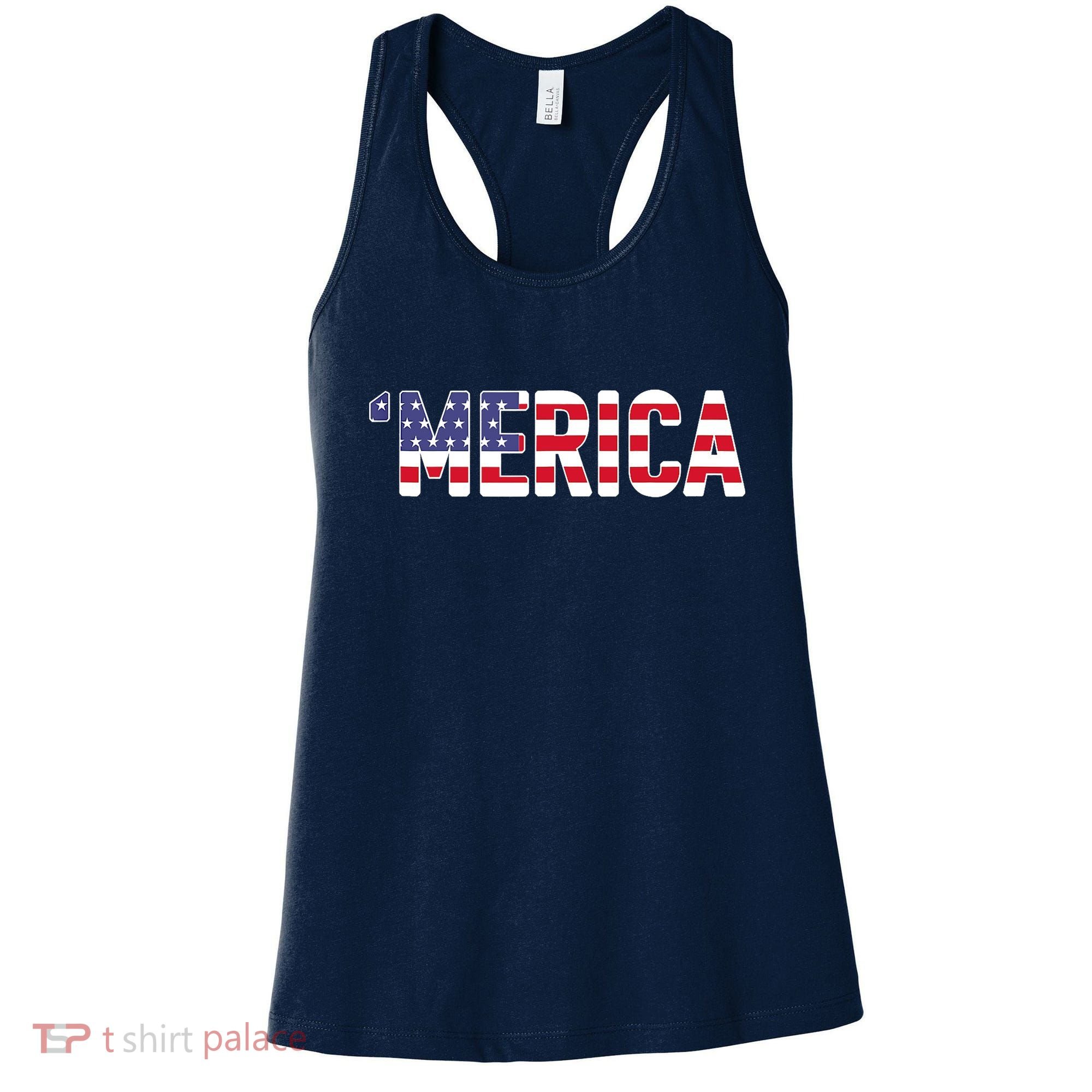 'Merica Patriotic Flag USA United States America Novelty Women's Tank Top