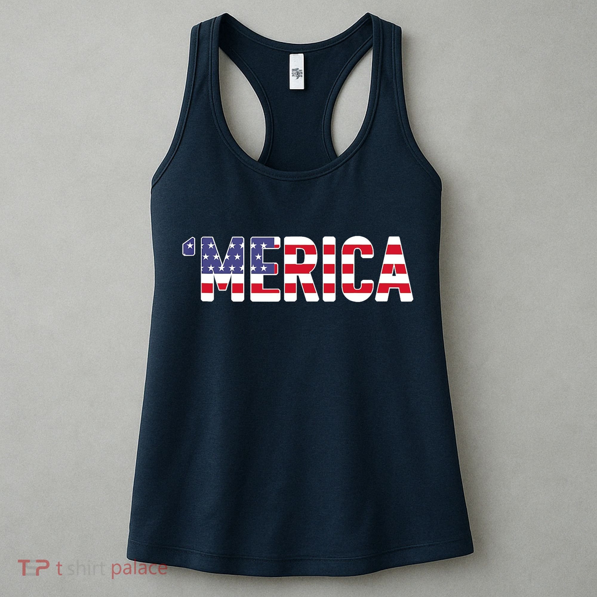 'Merica Patriotic Flag USA United States America Novelty Women's Tank Top