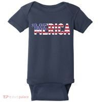 'Merica Patriotic Flag USA United States America Novelty Baby Bodysuit thumb 0