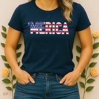 'Merica Patriotic Flag USA United States America Novelty Women's T-Shirt thumb 2