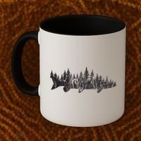 Musky Pine Forest Treeline Outdoor Fishing Angler Coffee Mug thumb 2