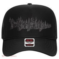 Musky Pine Forest Treeline Outdoor Fishing Angler Hat thumb 0