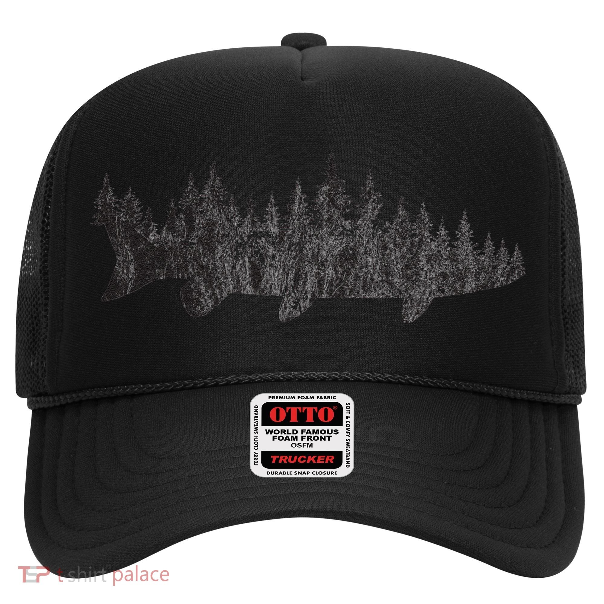 Musky Pine Forest Treeline Outdoor Fishing Angler Hat