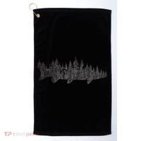 Musky Pine Forest Treeline Outdoor Fishing Angler Golf Towel thumb 0