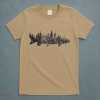 Musky Pine Forest Treeline Outdoor Fishing Angler T-Shirt thumb 5