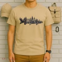 Musky Pine Forest Treeline Outdoor Fishing Angler T-Shirt thumb 6