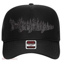 Musky Pine Forest Treeline Outdoor Fishing Angler Hat thumb 0