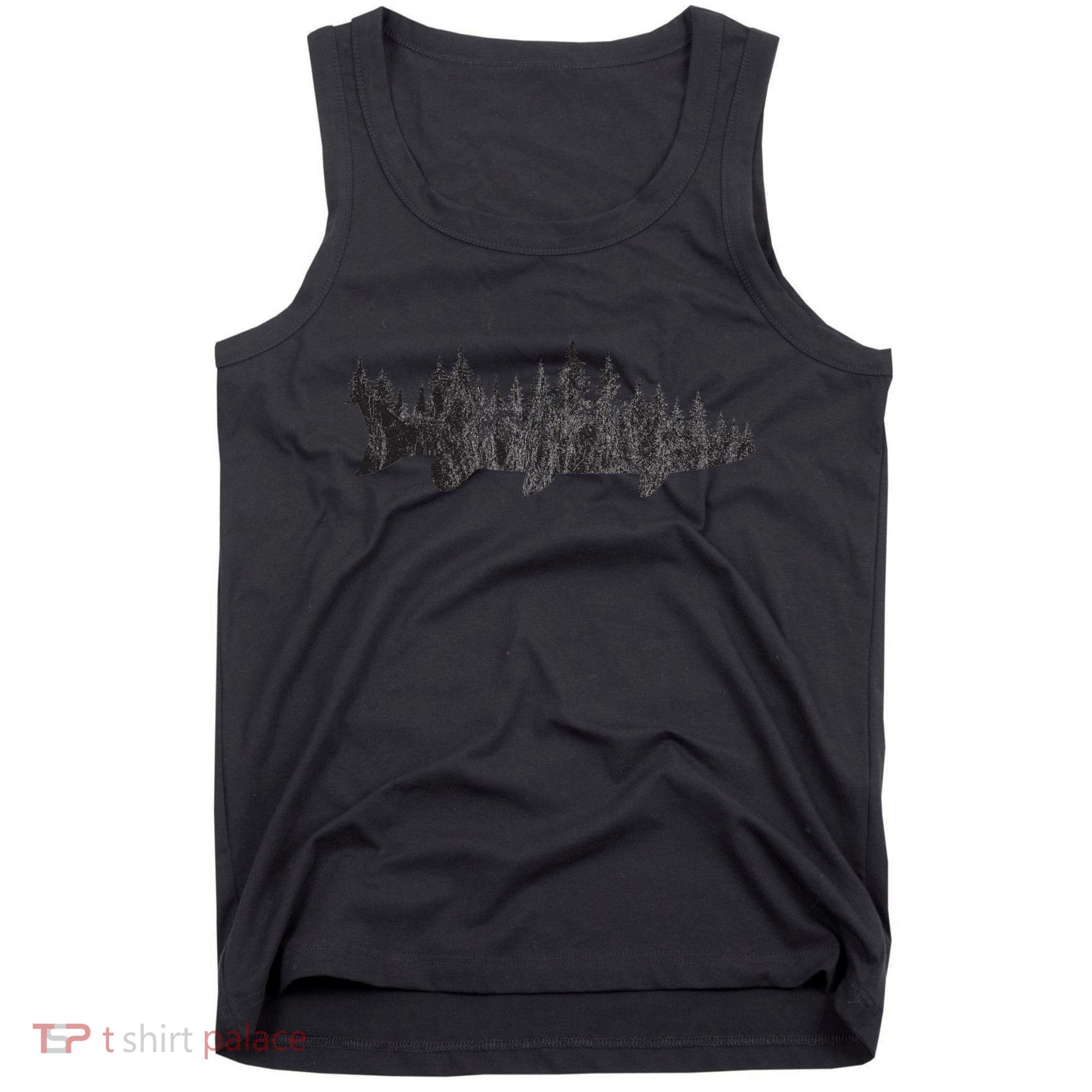 Musky Pine Forest Treeline Outdoor Fishing Angler Tank Top