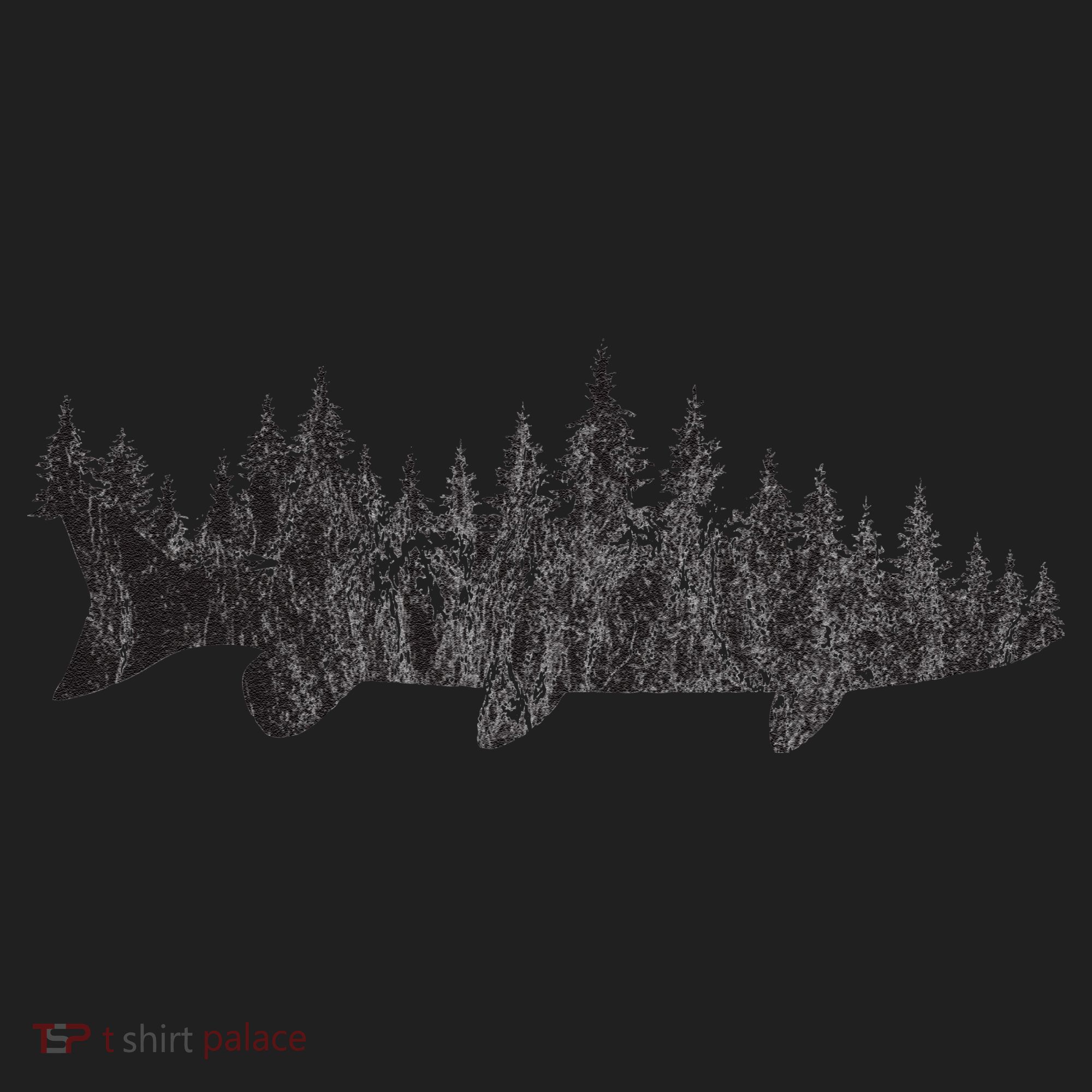 Musky Pine Forest Treeline Outdoor Fishing Angler Golf Towel