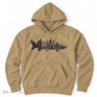 Musky Pine Forest Treeline Outdoor Fishing Angler Hoodie thumb 0