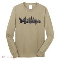 Musky Pine Forest Treeline Outdoor Fishing Angler Long Sleeve Shirt thumb 0