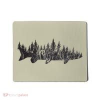 Musky Pine Forest Treeline Outdoor Fishing Angler Mousepad thumb 0