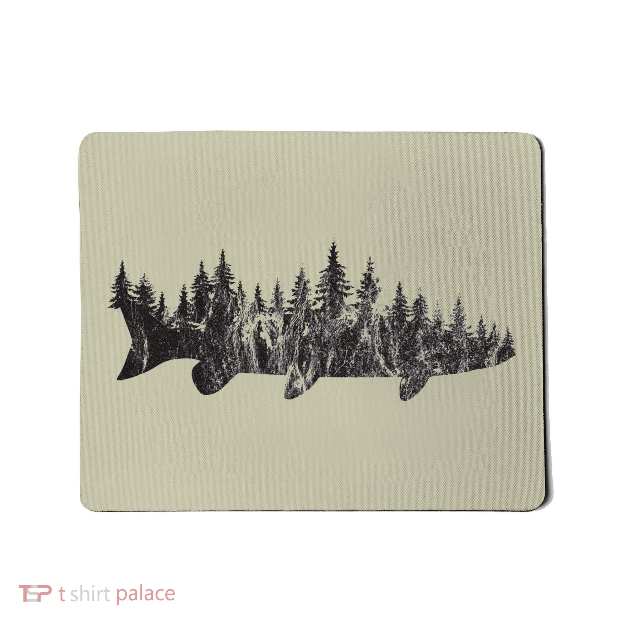 Musky Pine Forest Treeline Outdoor Fishing Angler Mousepad