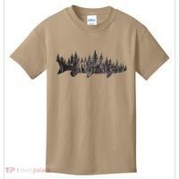 Musky Pine Forest Treeline Outdoor Fishing Angler Kids T-Shirt thumb 0