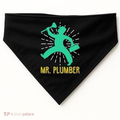 Mr. Plumber Funny Plumber USA-Made Doggie Bandana
