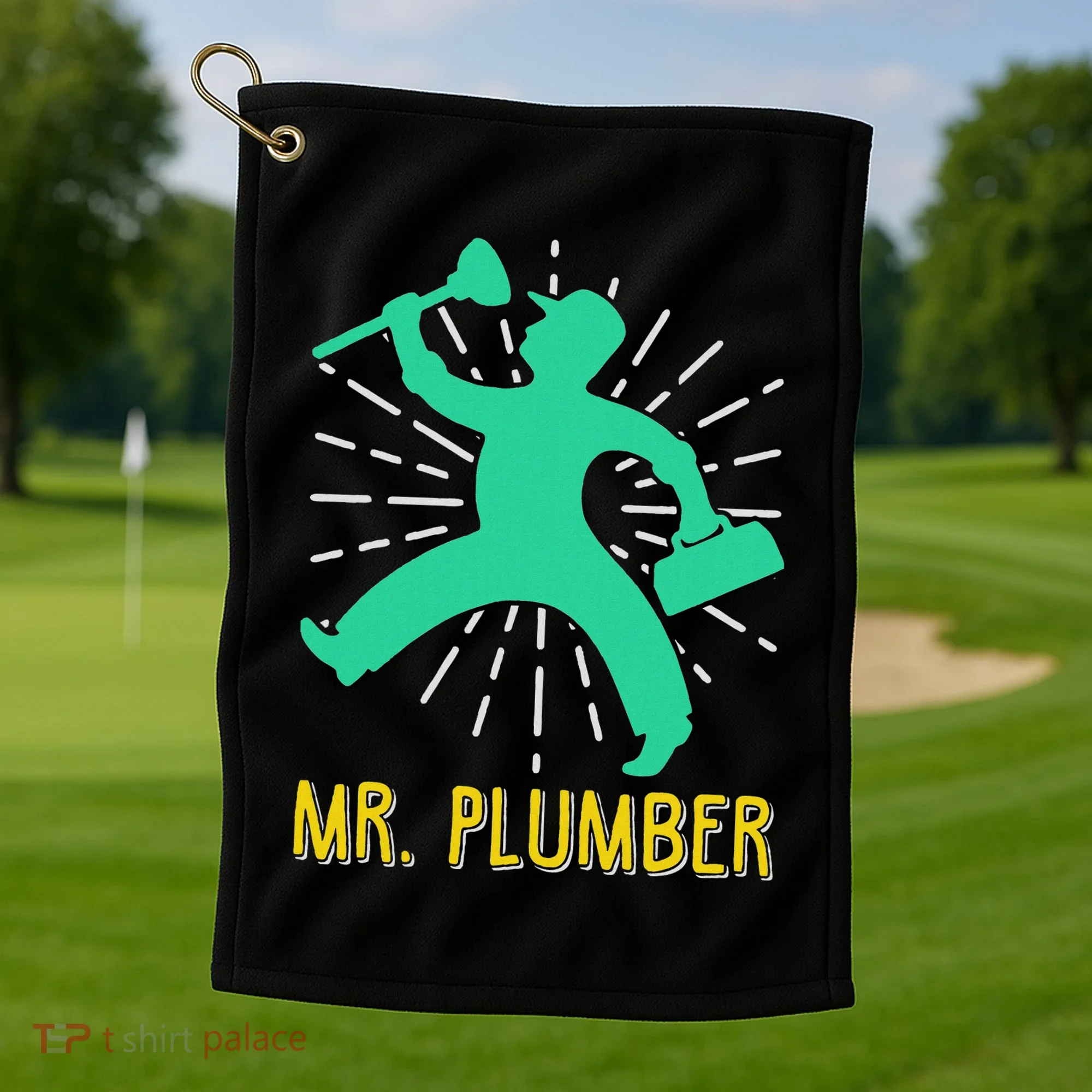 Mr. Plumber Funny Plumber Golf Towel