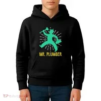 Mr. Plumber Funny Plumber Kids Hoodie thumb 4