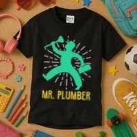 Mr. Plumber Funny Plumber Kids T-Shirt thumb 3
