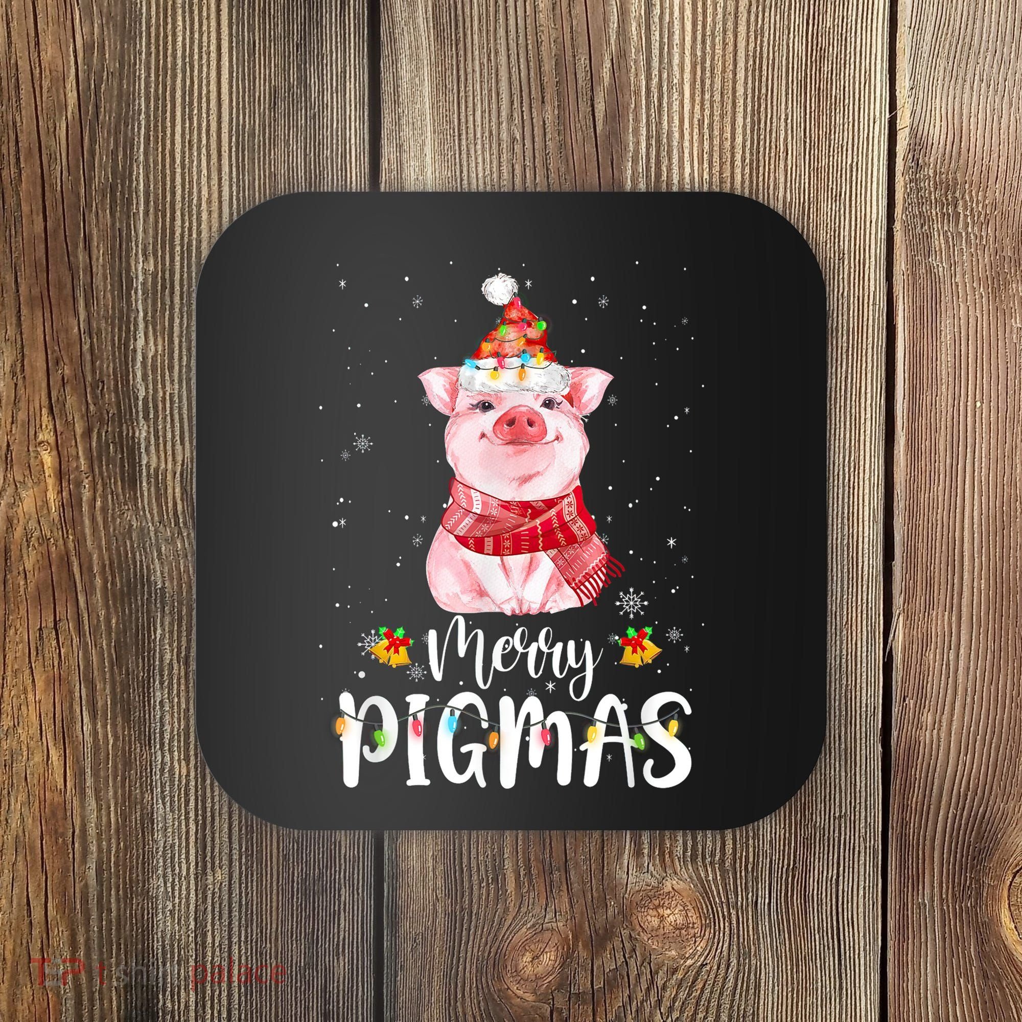 Merry Pigmas Funny Pig Christmas Pajama For Pig Lover Shirt Coaster