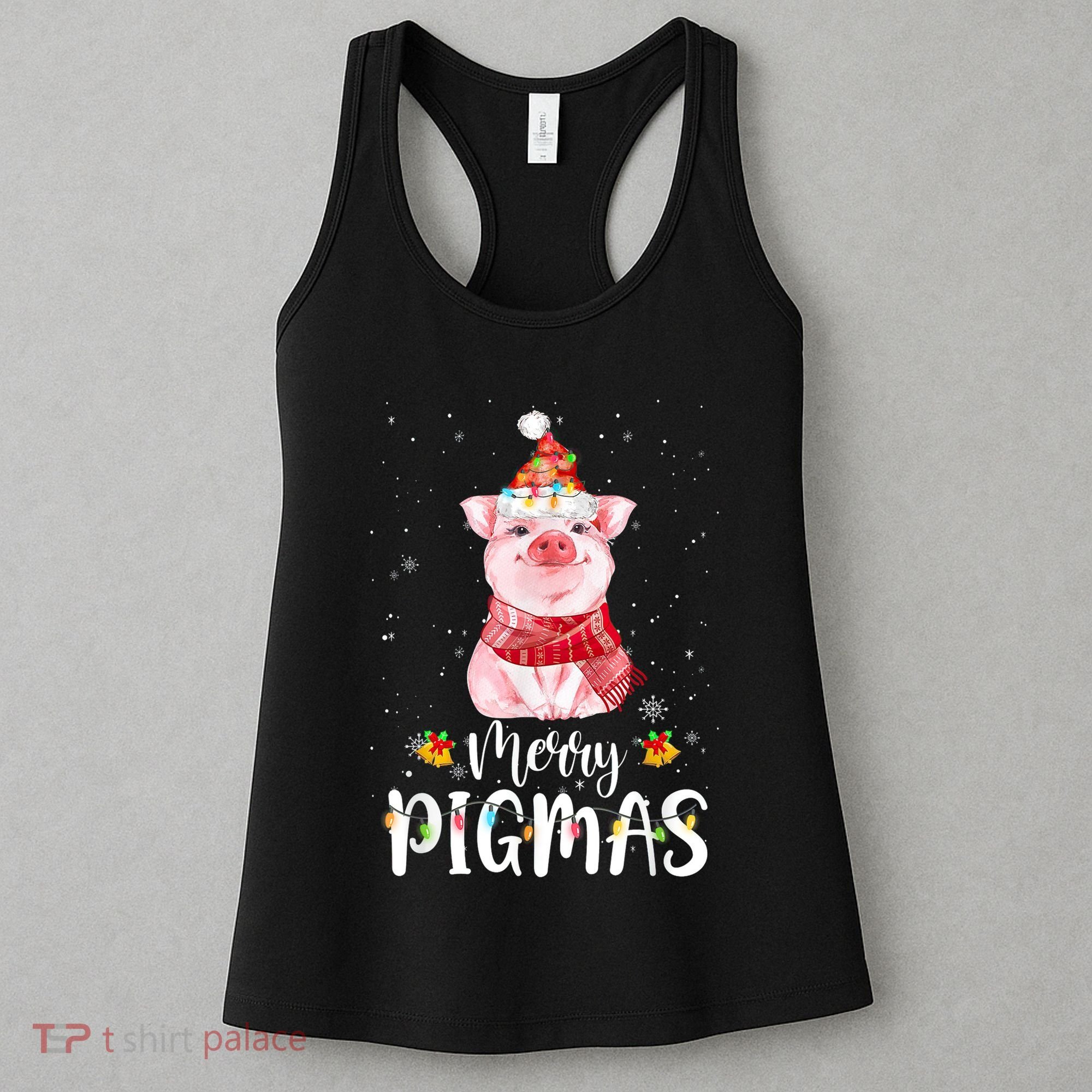 Merry Pigmas Funny Pig Christmas Pajama For Pig Lover Shirt Women's Tank Top