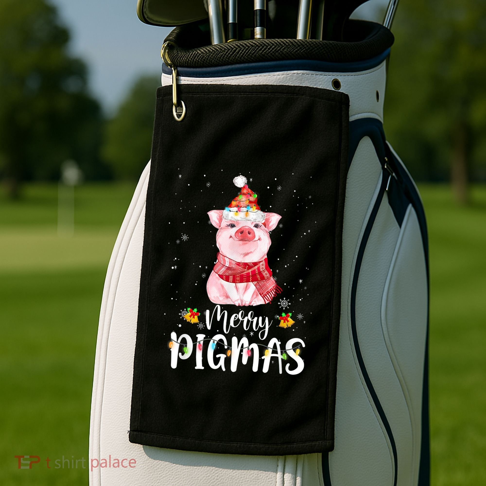 Merry Pigmas Funny Pig Christmas Pajama For Pig Lover Shirt Golf Towel