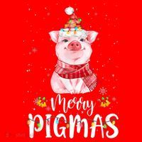 Merry Pigmas Funny Pig Christmas Pajama For Pig Lover Shirt Santa Hat thumb 1