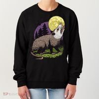 Moon Possum Funny Marsupial Rodent Opossums Retro Art Groovy Women's Sweatshirt thumb 0