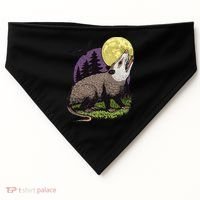 Moon Possum Funny Marsupial Rodent Opossums Retro Art Groovy USA-Made Doggie Bandana thumb 0
