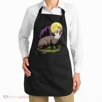 Moon Possum Funny Marsupial Rodent Opossums Retro Art Groovy Apron thumb 2