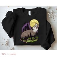 Moon Possum Funny Marsupial Rodent Opossums Retro Art Groovy Sweatshirt thumb 2