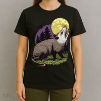 Moon Possum Funny Marsupial Rodent Opossums Retro Art Groovy T-Shirt thumb 4
