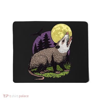 Moon Possum Funny Marsupial Rodent Opossums Retro Art Groovy Mousepad