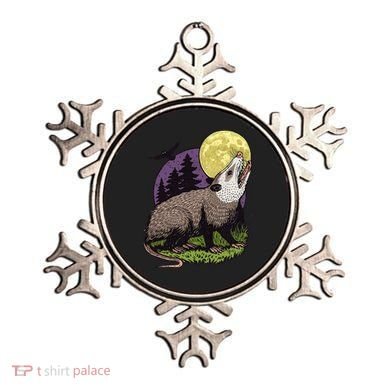 Moon Possum Funny Marsupial Rodent Opossums Retro Art Groovy Ornament