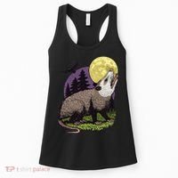 Moon Possum Funny Marsupial Rodent Opossums Retro Art Groovy Women's Tank Top thumb 0