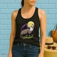 Moon Possum Funny Marsupial Rodent Opossums Retro Art Groovy Women's Tank Top thumb 2