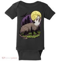 Moon Possum Funny Marsupial Rodent Opossums Retro Art Groovy Baby Bodysuit thumb 0