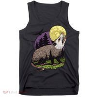 Moon Possum Funny Marsupial Rodent Opossums Retro Art Groovy Tank Top thumb 0