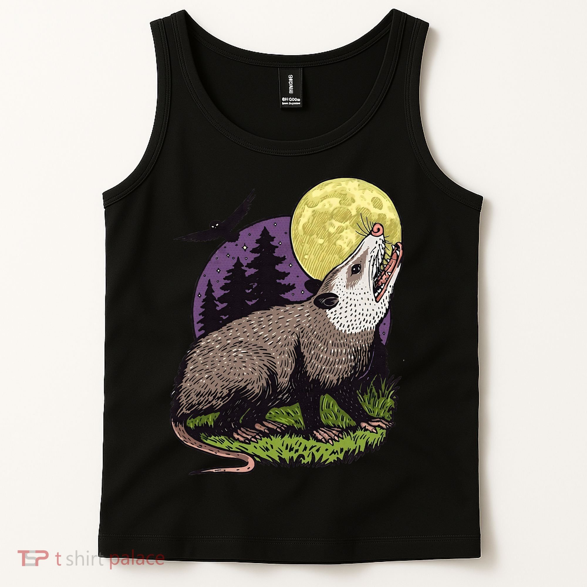 Moon Possum Funny Marsupial Rodent Opossums Retro Art Groovy Tank Top