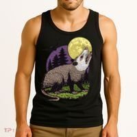 Moon Possum Funny Marsupial Rodent Opossums Retro Art Groovy Tank Top thumb 3