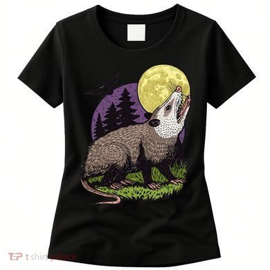 Moon Possum Funny Marsupial Rodent Opossums Retro Art Groovy Women's T-Shirt