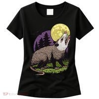 Moon Possum Funny Marsupial Rodent Opossums Retro Art Groovy Women's T-Shirt thumb 0