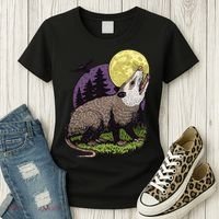 Moon Possum Funny Marsupial Rodent Opossums Retro Art Groovy Women's T-Shirt thumb 3