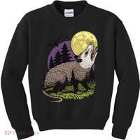 Moon Possum Funny Marsupial Rodent Opossums Retro Art Groovy Kids Sweatshirt thumb 0