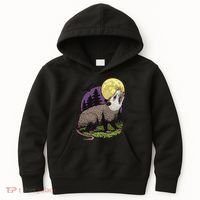 Moon Possum Funny Marsupial Rodent Opossums Retro Art Groovy Kids Hoodie thumb 0